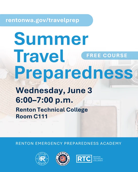 2026-06-03 Summer travel preparedness free class at Renton Technical College EP101- Social