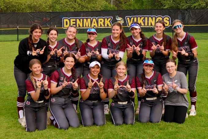 Victory "W" after the 13-3 win to closeout the regular season.