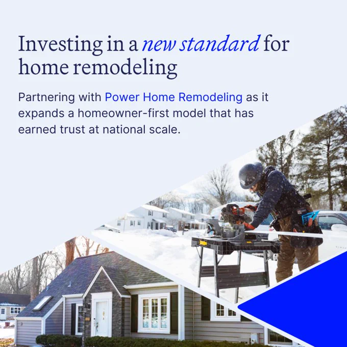 A images and text that illustrate Bain Capital's partnership with Power Home Remodeling.