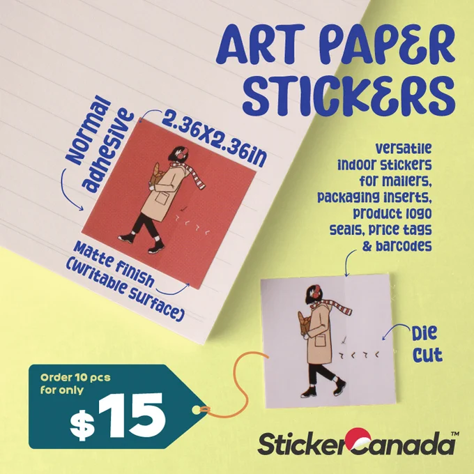 Order 10pcs Art Paper Stickers for only $15 at StickerCanada