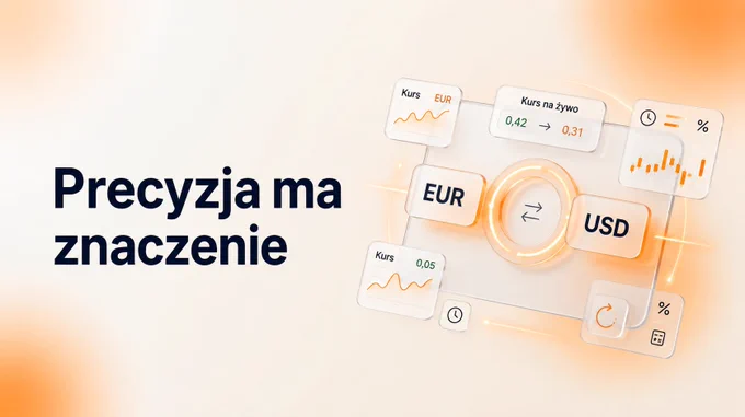 Grafika z napisem „Precyzja ma znaczenie” przedstawiająca szklany interfejs platformy Alcentra net do wymiany walut EUR i USD wraz z wykresami kursów na żywo.