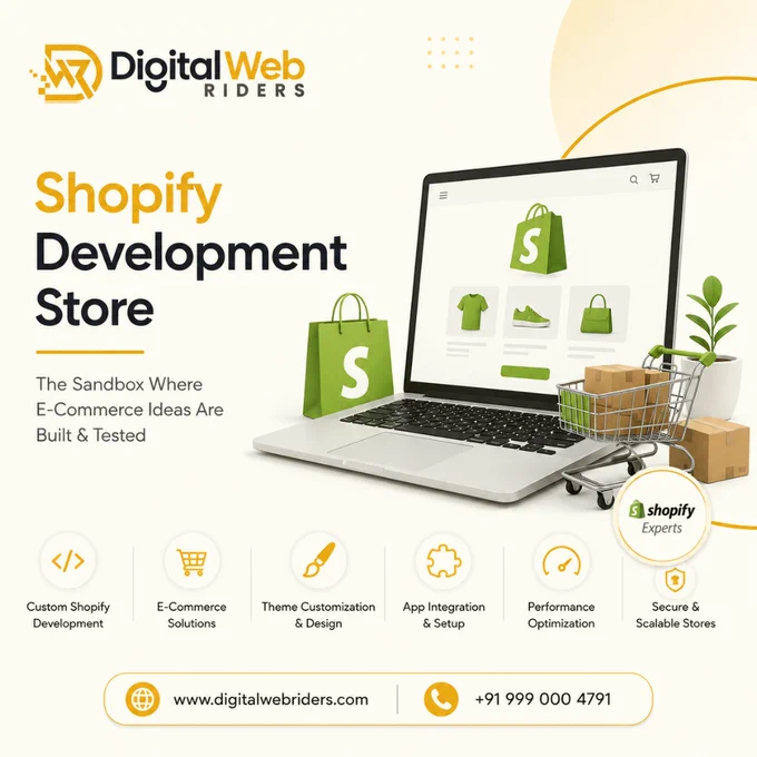 A successful #Shopifystore is more than just good design it needs speed, smooth navigation, secure checkout, and a user-friendly shopping experience.

At 𝐃𝐢𝐠𝐢𝐭𝐚𝐥 𝐖𝐞𝐛 𝐑𝐢𝐝𝐞𝐫𝐬, we build Shopify development stores that help businesses test ideas, launch products, and create scalable e-commerce solutions with confidence. 
From custom themes to app integrations, we focus on building stores that are ready for growth.

🌐 www.digitalwebriders.com
📞  91 999 000 4791


#ShopifyDevelopment #EcommerceWebsite #ShopifyStore #OnlineStore #DigitalWebRiders #ShopifyExperts #EcommerceSolutions