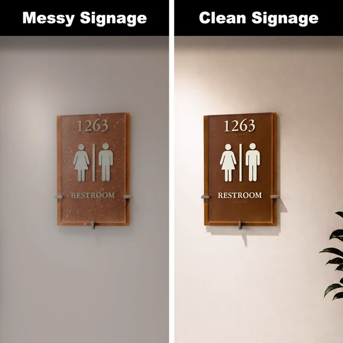 Messy signage vs Clean signage