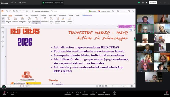 Participantes en la 1ª sesión de la Red Creas. Hub Genera Faenando Futuro