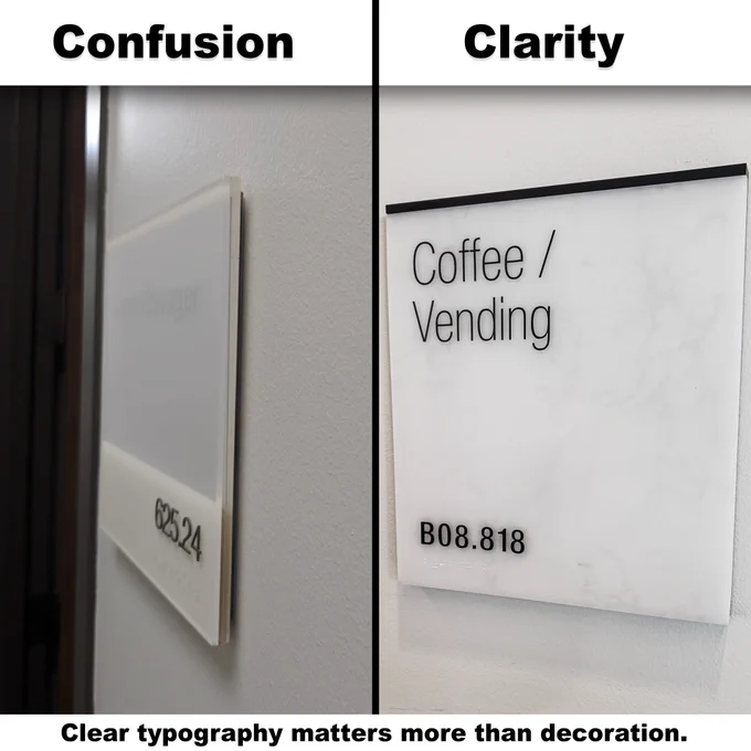 Clear signage guide