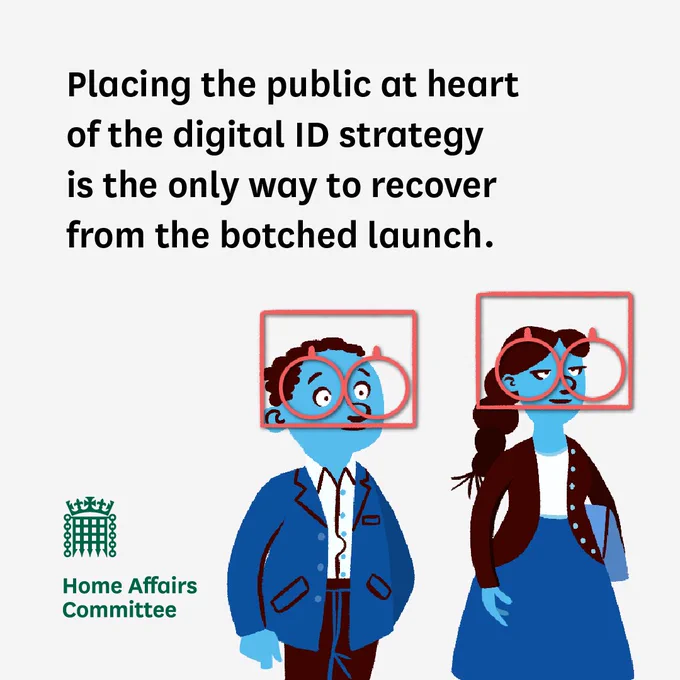 Illustration of two blue-skinned people with red facial recognition frames. 

"Placing the public at the heart of the digital id strategy is the only way to recover from the botched launch. 