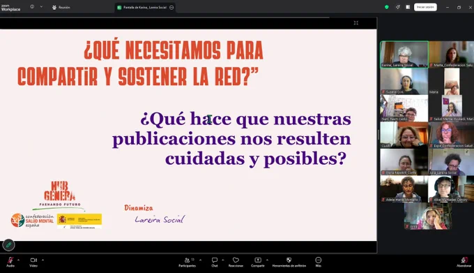 Participantes en la 1ª sesión de la Red Creas. Hub Genera Faenando Futuro