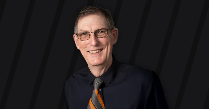 Smiling male professor