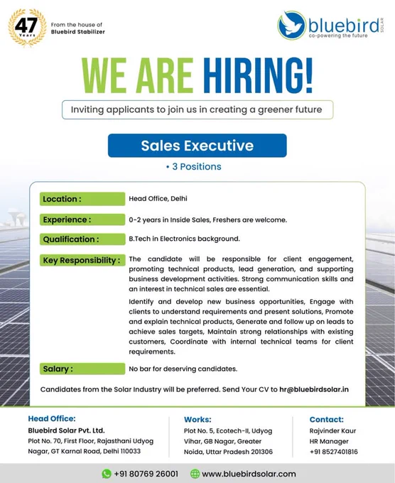 solar job in delhi ncr