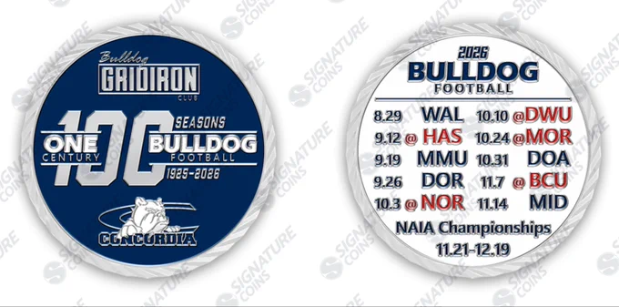 One Century of Bulldog Football deserves something special.

The 2026 Bulldog Football Schedule Coin has officially arrived — celebrating not only the upcoming season, but the 100 Seasons of Bulldog Football.

Whether you’re a parent, player, alum, fan, or collector, this coin represents the tradition, memories, and pride that have defined Bulldog Football for generations.

With your donation, you're making the 2026 season one our players, families, and community will never forget. Most importantly, every dollar helps the Bulldog Gridiron Club directly support the football program and its student-athletes.

Be part of the tradition. Make a lasting impact. Celebrate the legacy. 

Donate today and make the 100th season one to remember.

https://www.zeffy.com/en-US/ticketing/2026-schedule-coin

#BulldogFootball #100Seasons #BulldogGridironClub