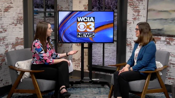 TechSAge team member Laura Rice discusses wheelchair safety and fall prevention during a WCIA 3 News interview.