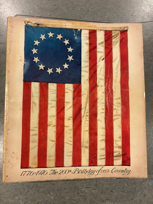 Picture of phone book featuring an American flag.