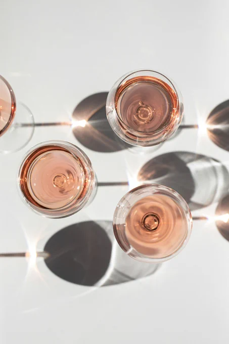 Glasses of Rosé wine