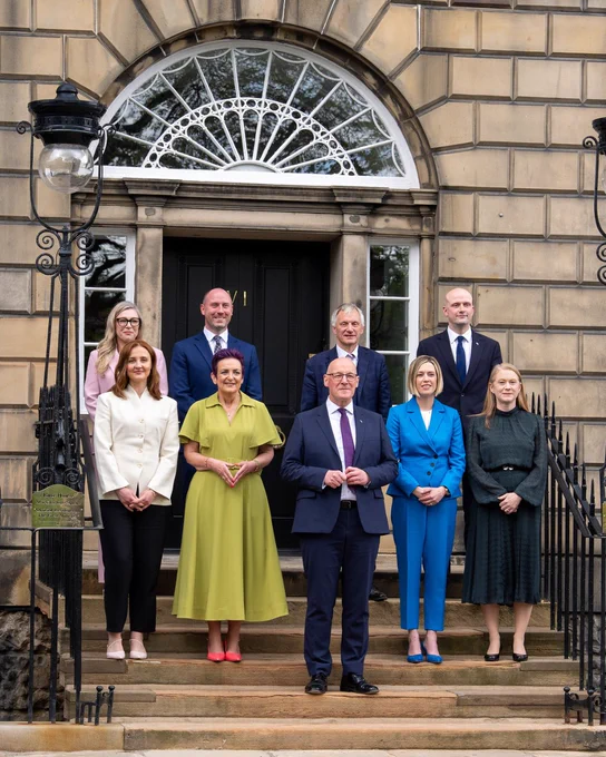 The new Scottish Cabinet on the steps of Bute House. 