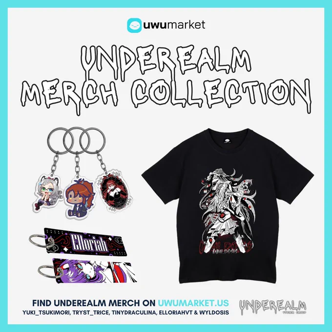 UwUMarket | UndeRealm Merch Collection

Images of Keychains, Jet Tags, and a Tshirt

Find UndeRealm Merch on UwUMarket.US
Search Yuki_Tsukimori, Tryst_Trice, TinyDraculina, ElloriahVT & Wyldosis