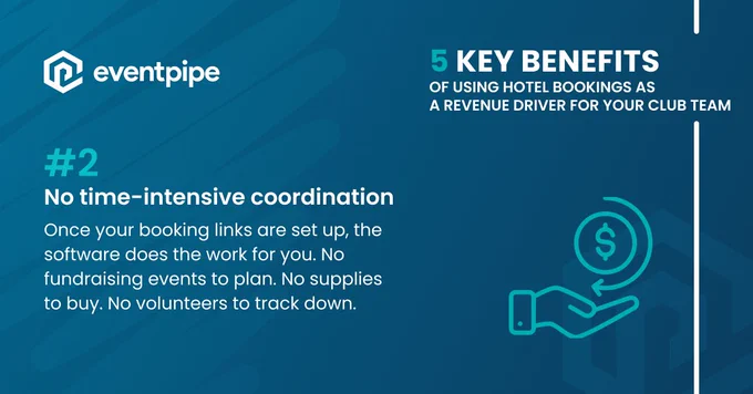 5 Key Benefits of Using Hotel Bookings as a Revenue Driver for Your Club Team, 2.) No time-intensive coordination