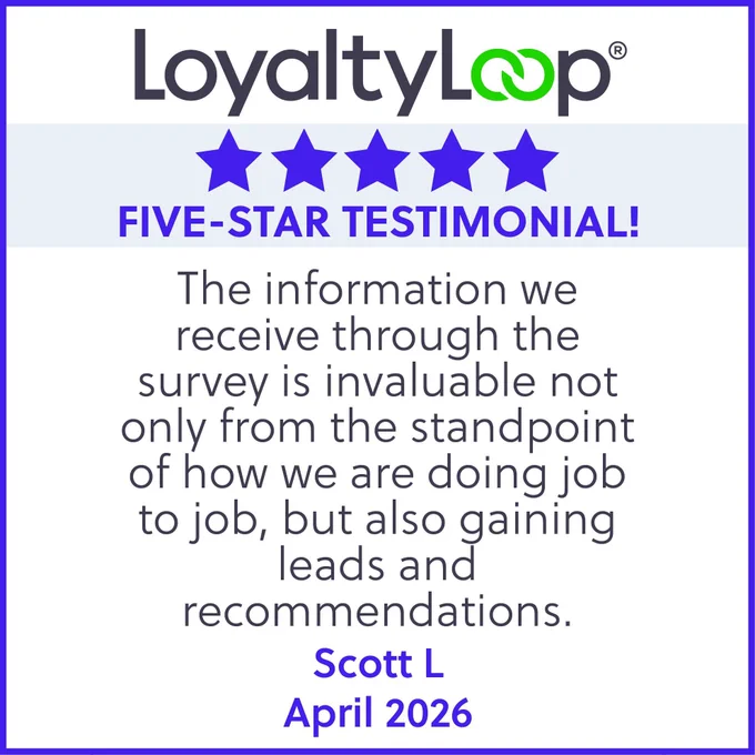 A five-star testimonial from a LoyaltyLoop customer.