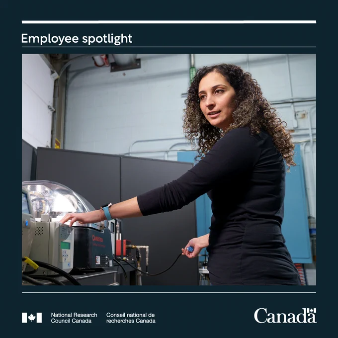 Rym Mehri, research officer Text reads: Employee spotlight.