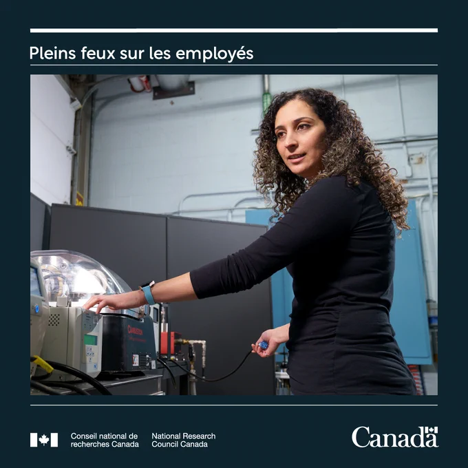 Rym Mehri, agente de recherches. Le texte se lit comme suit : Pleins feux sur les employés.