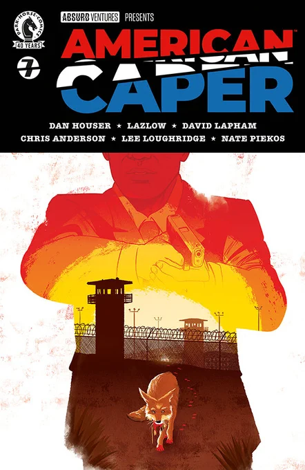 Cover of American Caper issue #7, illustrated by Tyler Boss