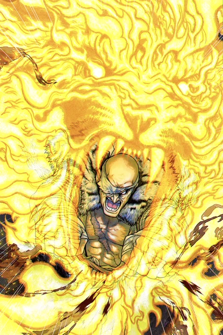 Sagat from the video game series Street Fighter, in his Street Fighter 6 outfit using his iconic move, High Tiger Shot! Drawn with Copic markers and G-Pen by Takkun.