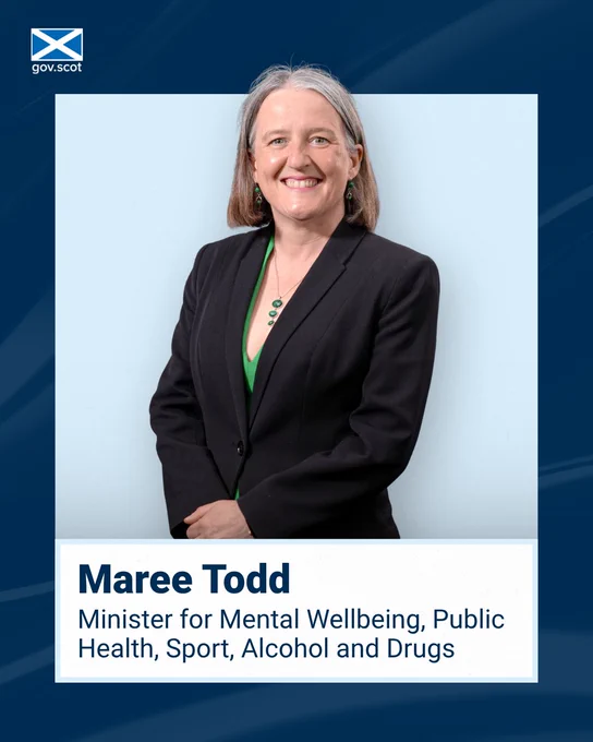 Maree Todd, Minister for Mental Wellbeing, Public Health, Sport, Alcohol and Drugs.