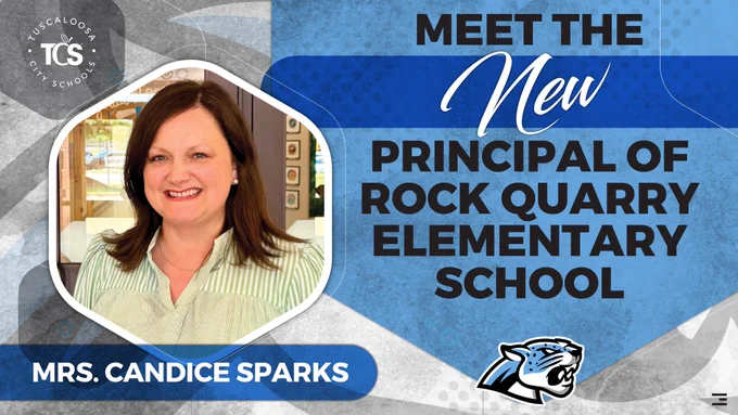 Meet the new principal of Rock Quarry Elementary School, Mrs. Candice Sparks.