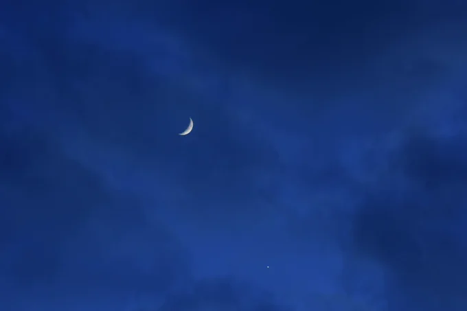 Moon  with Jupiter below