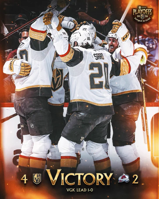 Final: VGK 4, COL 2
VGK lead 1-0