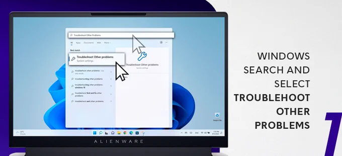 Windows search and select 'Troubleshoot Other Problems'.