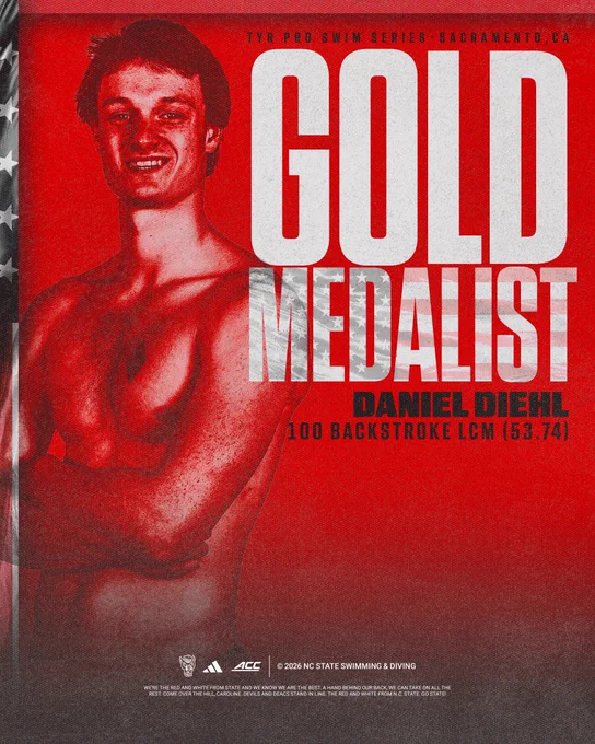 Daniel Diehl takes home GOLD in the 100 backstroke LCM event at the TYR Pro Swim Series in Sacramento, CA! 
