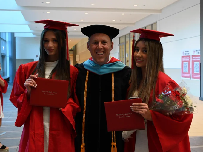 Dr. Will Dwyer and two students