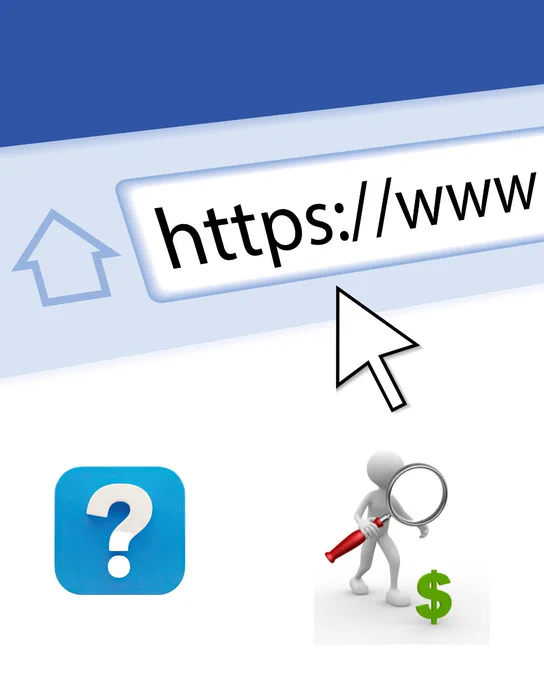 Browser address bar showing a URL starting with https and a cursor pointer nearby.