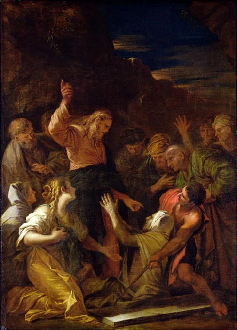 Christ cleansing a leper by Jean-Marie Melchior Doze, 1864