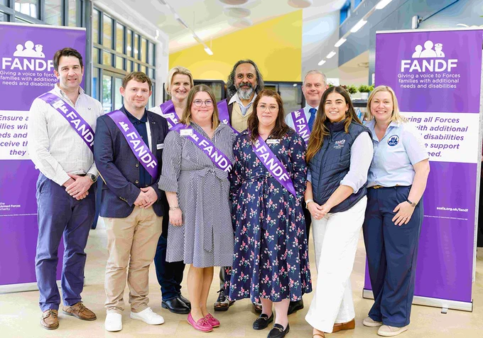 The FANDF committee with SSAFA's Additional Needs and Disability Advisor and the manager of the Gordon Messenger Centre.