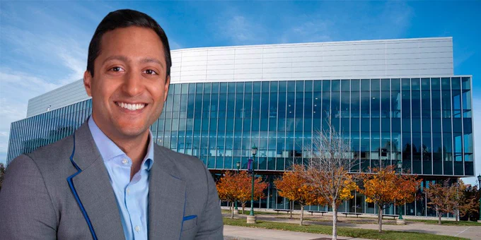 Photo of Aurie founder and CEO Souvik Paul holding the company's reusable no-touch catheter system, which recently received FDA authorization with support from Upstate's Central New York Biotech Accelerator.