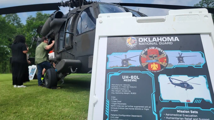An Oklahoma Army National Guard UH-60 static display.