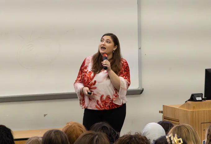Kaelonnah speaking at the 2026 Envision conference. 