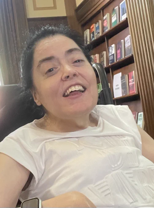 Myself in the library at Stormont (my happy place)