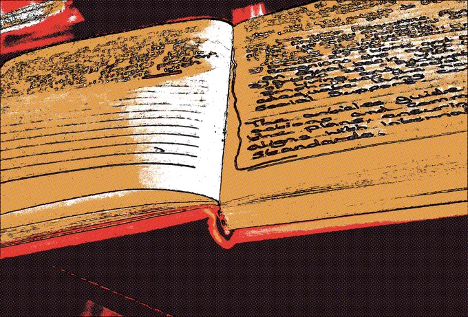My research notebook with the comic filter  on