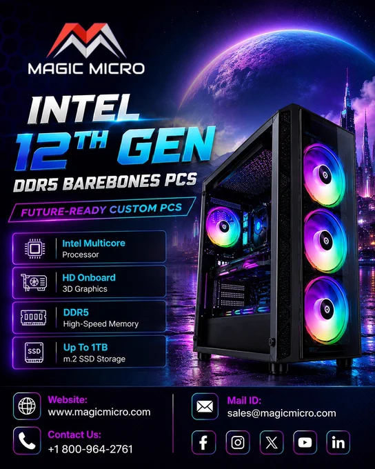 Future-Ready Custom PCs - Intel 12th Gen DDR5 Barebones PCs