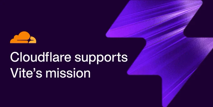 Thumbnail of the blog post saying that Cloudflare supports Vite's mission