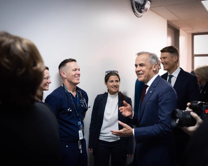 Prime Minister Carney meets with healthcare workers.