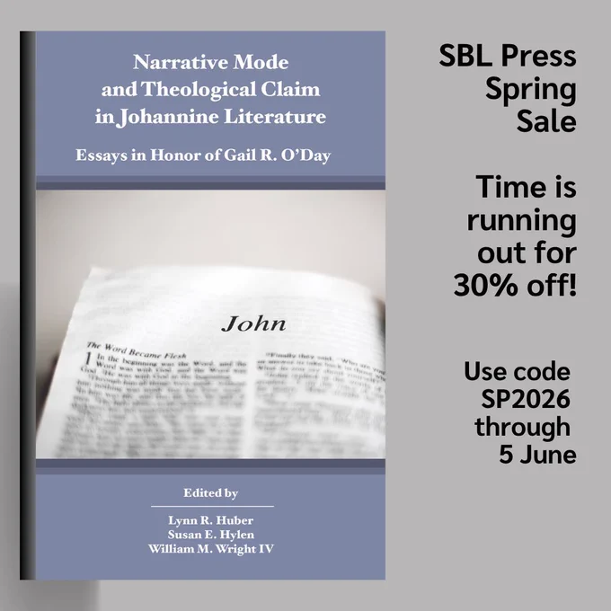 SBL Press Spring Sale

Time is running out for 30% off!

Use code SP2026 through 5 June

Book cover of Narrative Mode and Theological Claim in Johannine Literature: Essays in Honor of Gail R. O’Day edited by
Lynn R. Huber, Susan Hylen, and William M. Wright IV