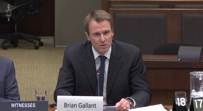 Brian Gallant, CEO of Space Canada, speaks before the House of Commons Standing Committee on Industry and Technology during a hearing on artificial intelligence and Canada's strategic industries.