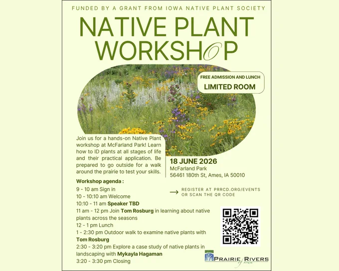 Flyer for native plant workshop. Details linked in post.