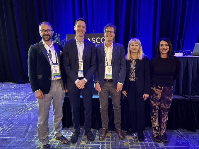 Authors of the ASCO Educational Book paper standing for a group photo at ASCO 2026.