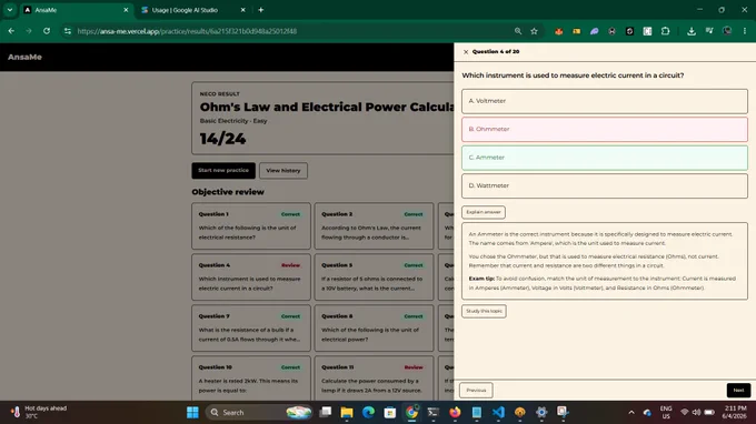 Revise Past Questions with Gemma 4 AI backed Explanations after assessment