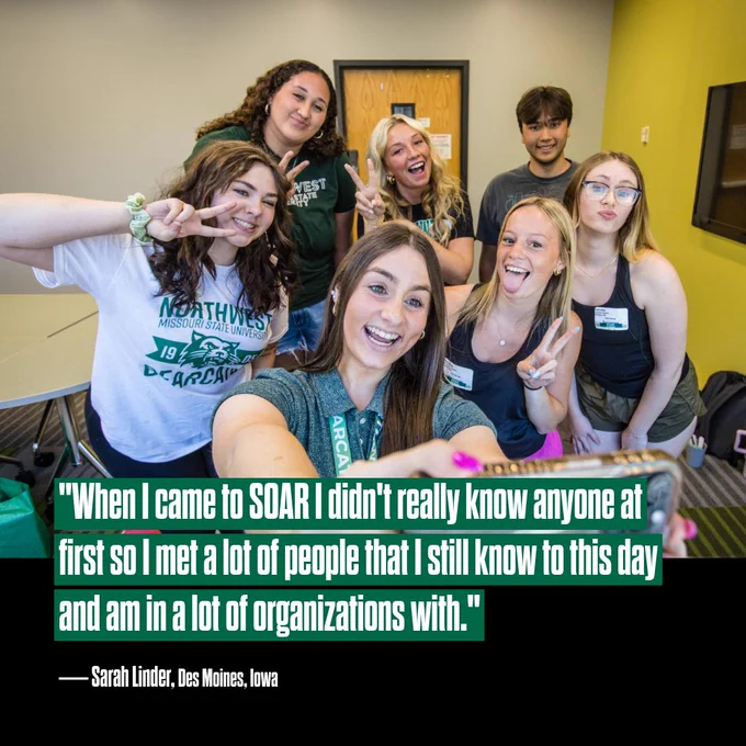 When I came to SOAR I didn't really know anyone at first, so I met a lot of people that I still know to this day and am in a lot of organizations with." Sarah Linder, Des Moines, Iowa.