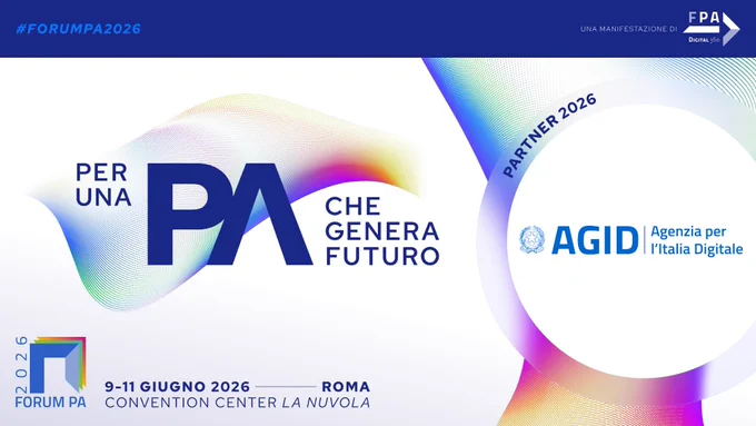 Card decorativa che mostra AgID come partner dell'evento Forum PA 2026